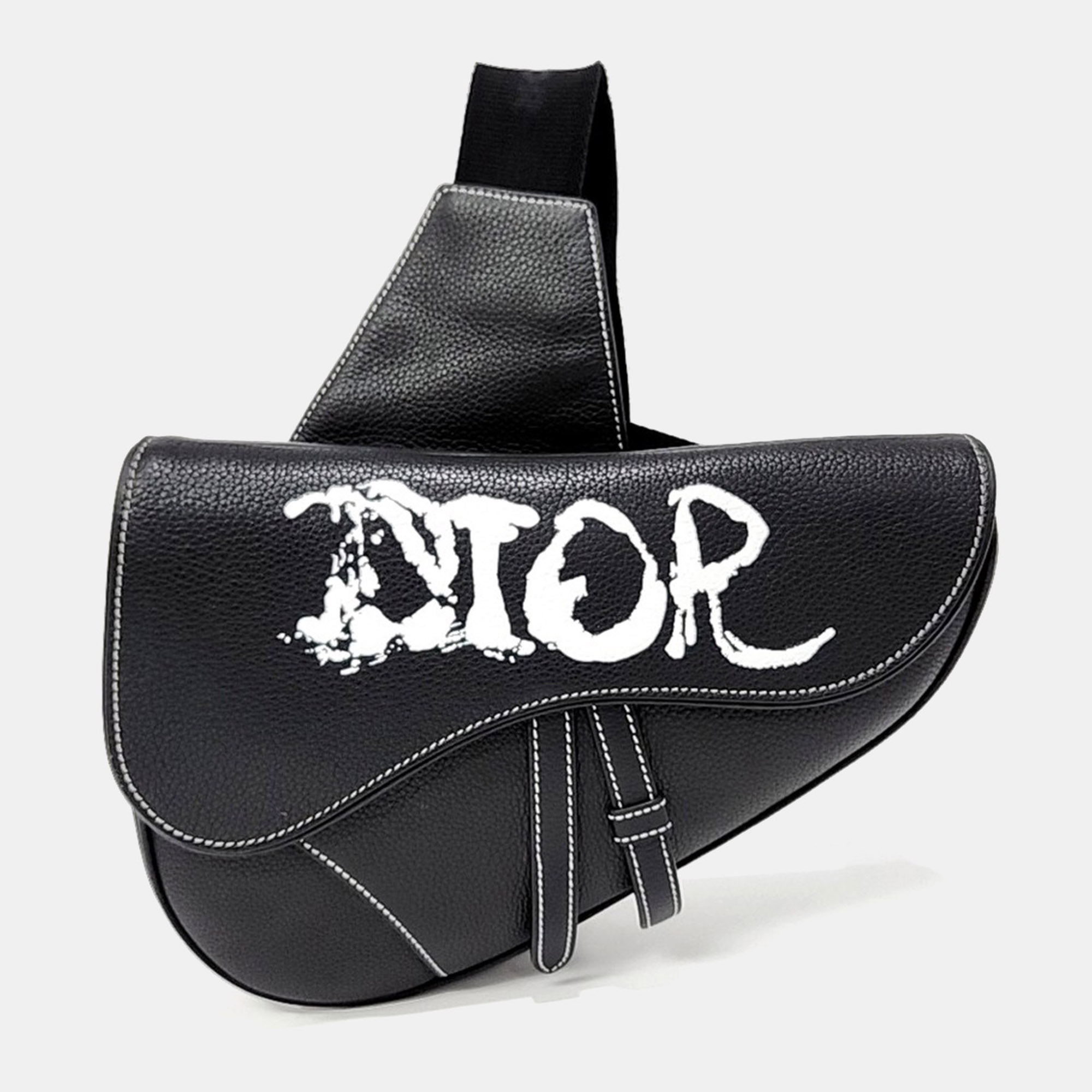 

Dior Black Leather Saddle Bag