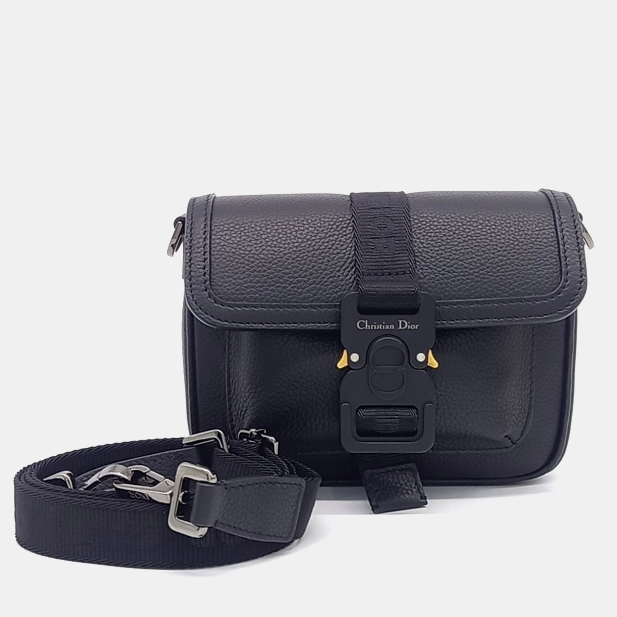 

Dior Black Leather Hit The Road Mini Messenger Bag