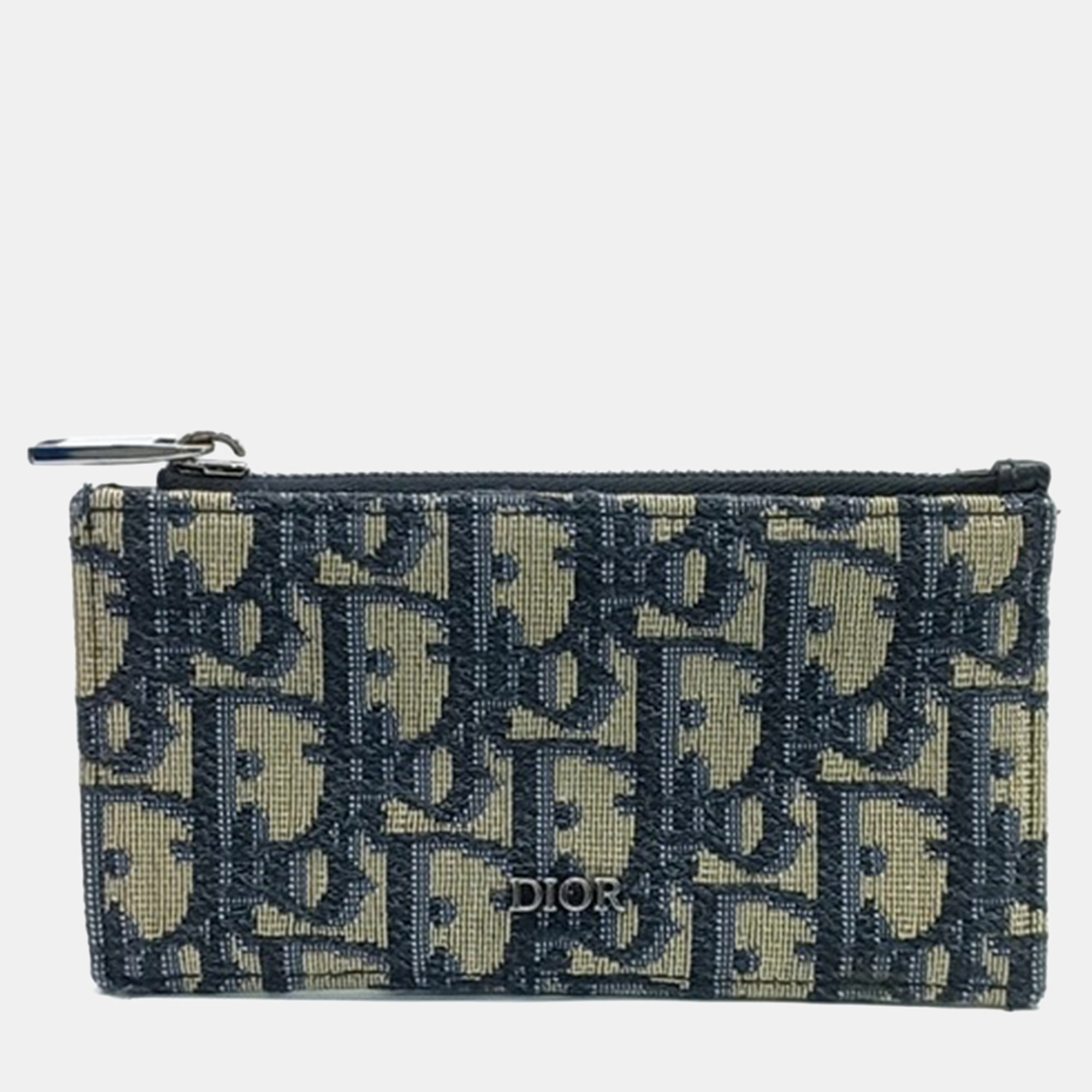 

Dior Navy Blue Coated Canvas Homme Oblique Cardholder