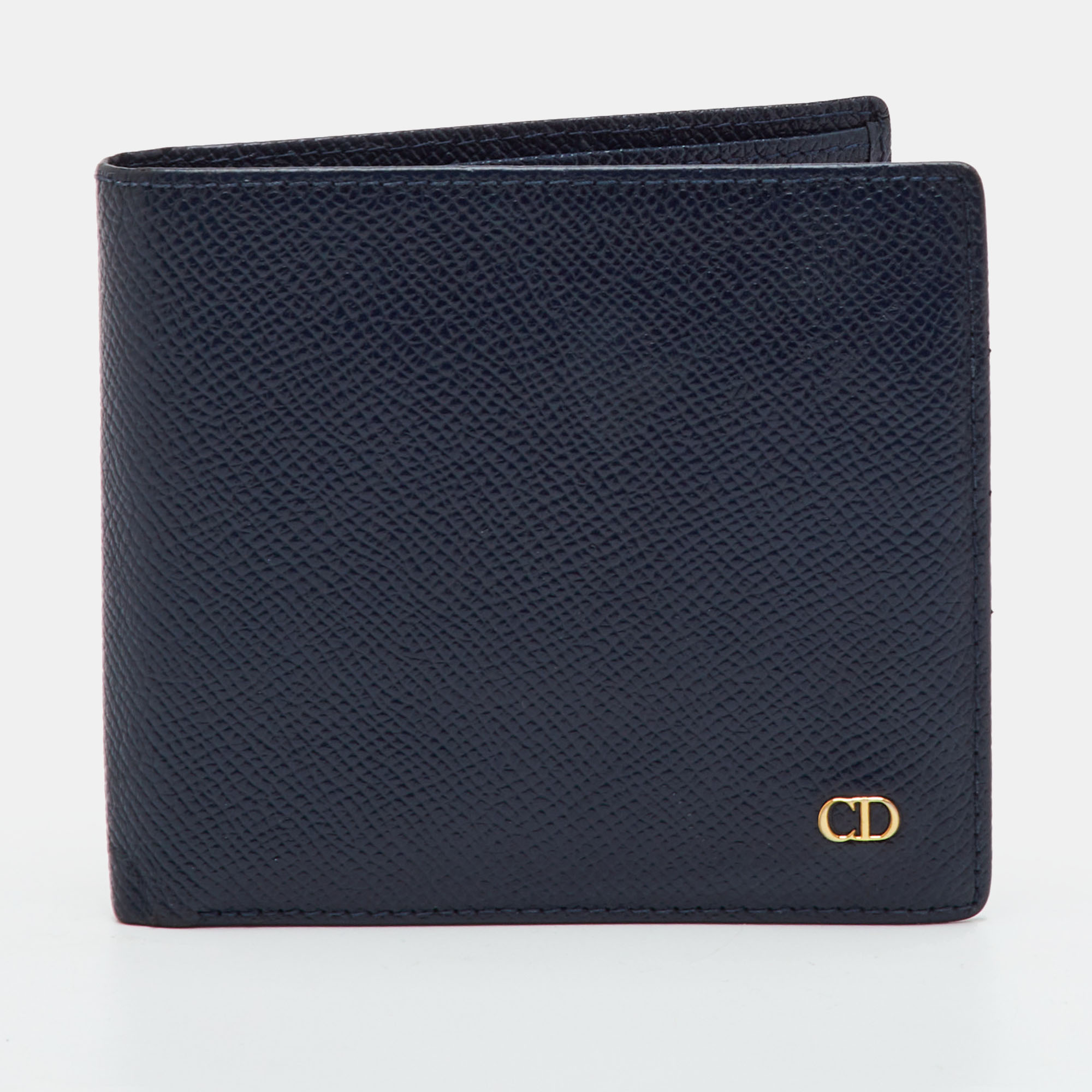 

Dior Navy Blue Leather Bifold Wallet