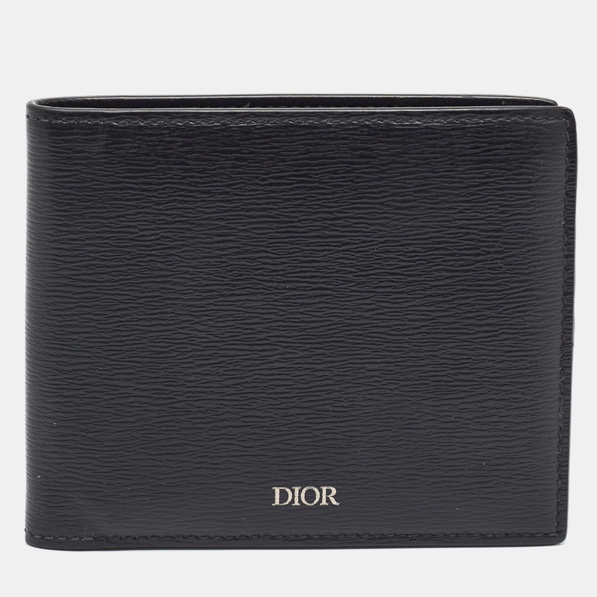 

Dior Black Grain Leather Bifold Wallet