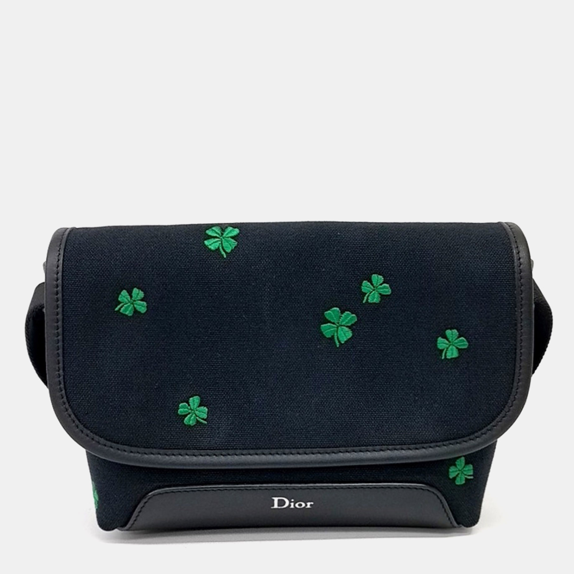 Pre-owned Dior Black Fabric Homme Jet Flap Strap Bag Mini