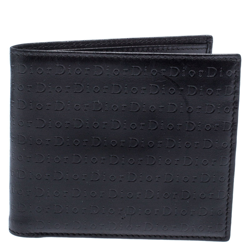 Dior Black Monogram Leather Bifold Wallet