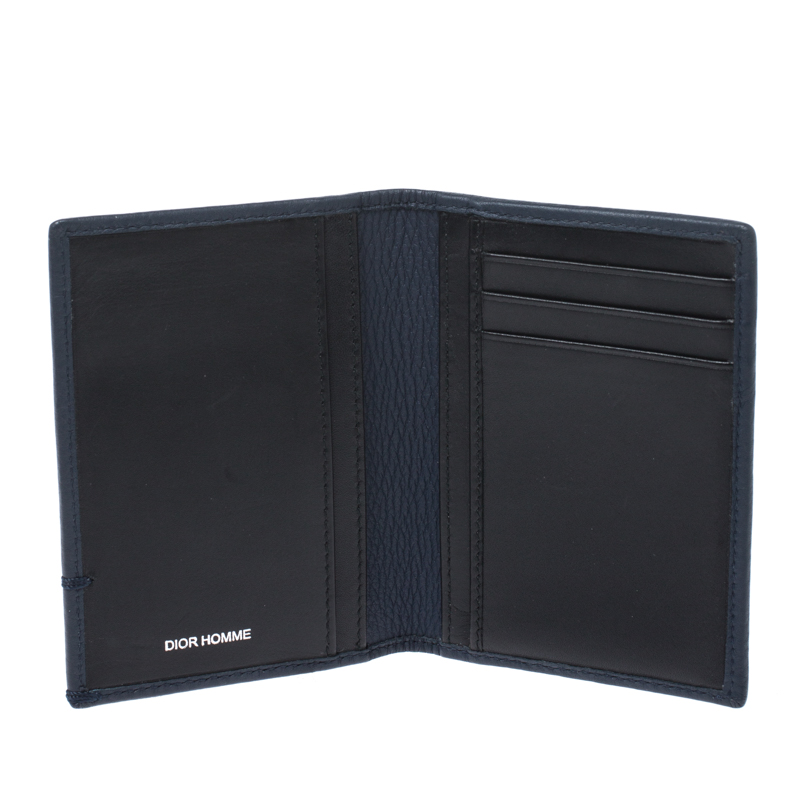 Dior Blue Leather Homme Card Holder