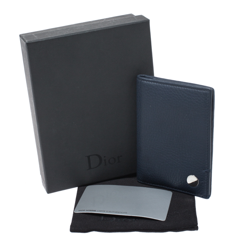 Dior Blue Leather Homme Card Holder