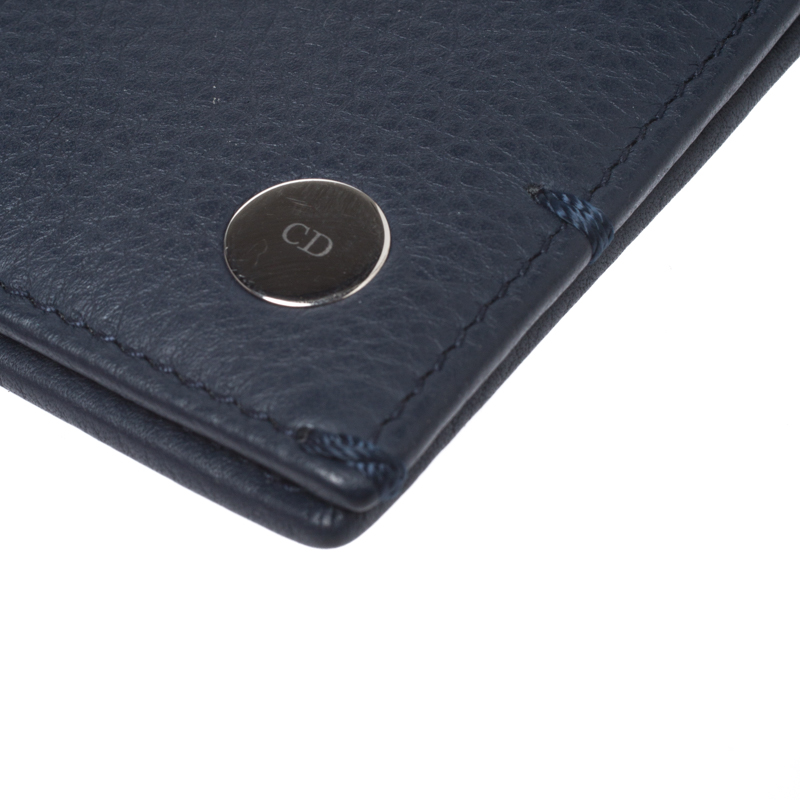 Dior Blue Leather Homme Card Holder