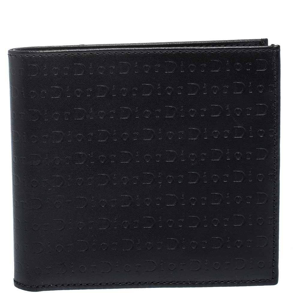  Dior Black Leather Bifold Wallet