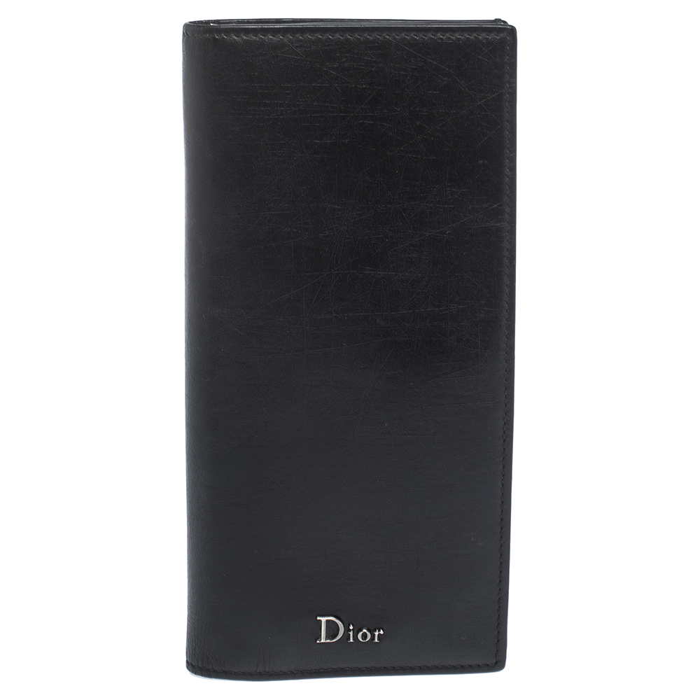 Dior Black Leather Bifold Wallet