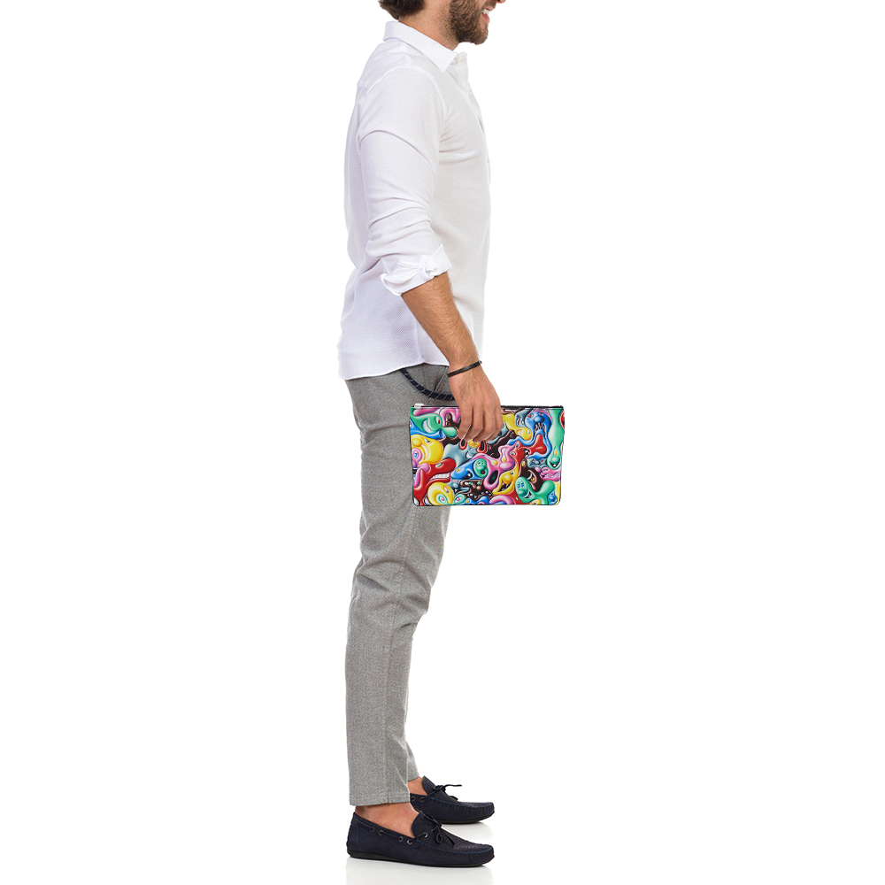 

Dior X Kenny Scharf Multicolor Nylon and Leather Zip Pouch