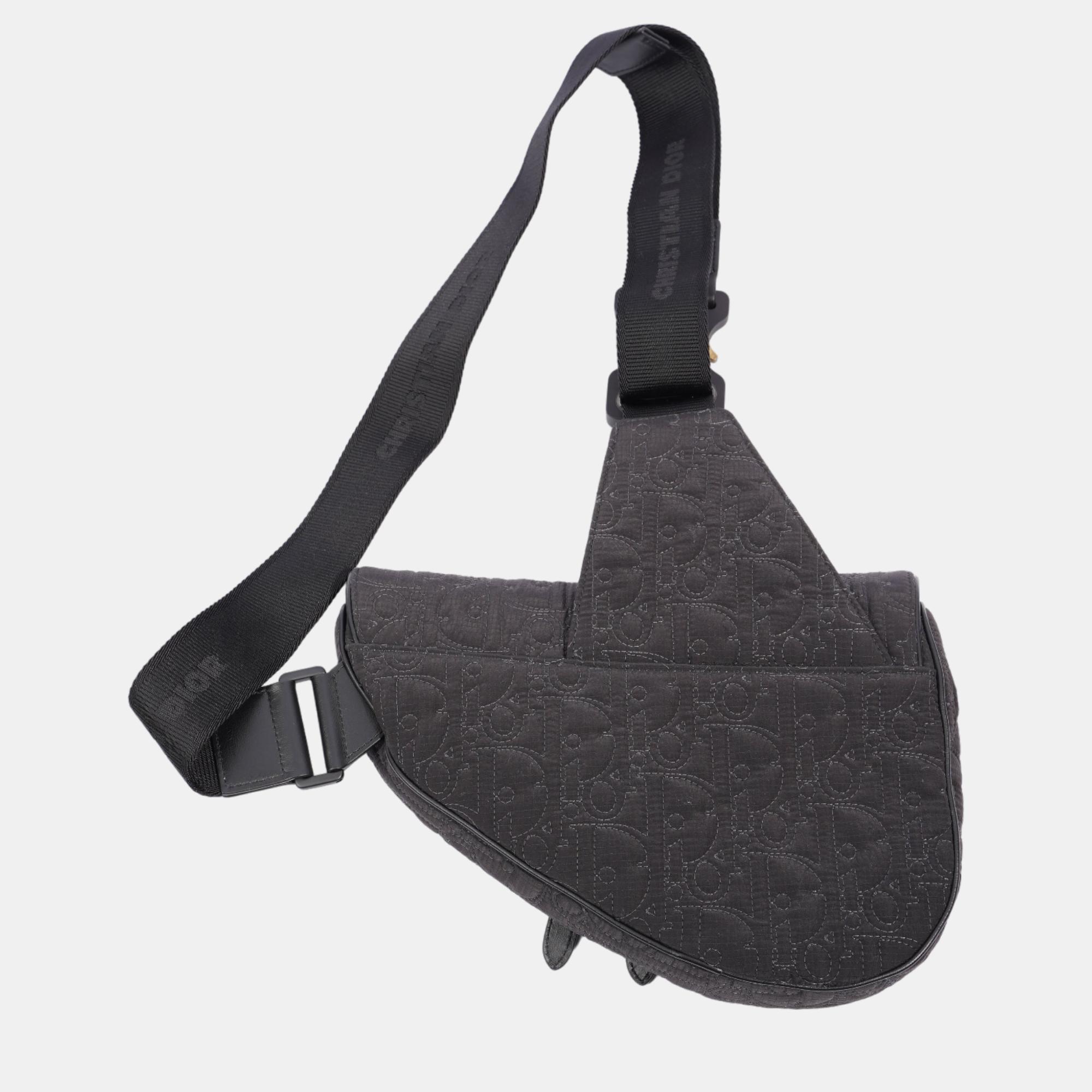 

Christian Dior Saddle Bag Black Nylon