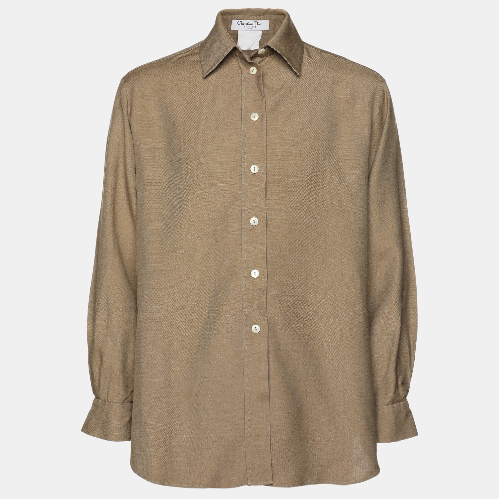 

Dior Brown Linen Button Front Shirt L