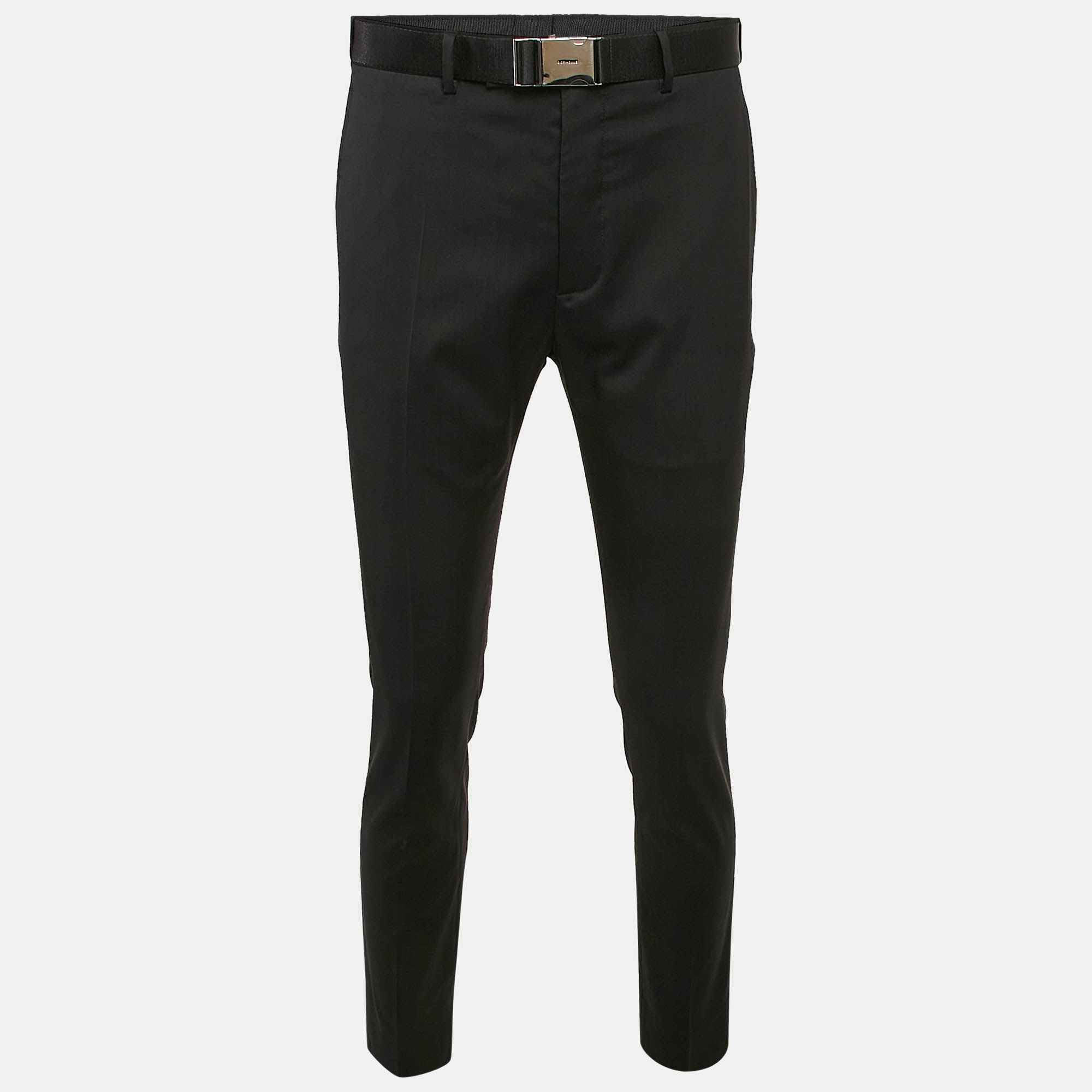 

Dior Black Wool Belted Trousers