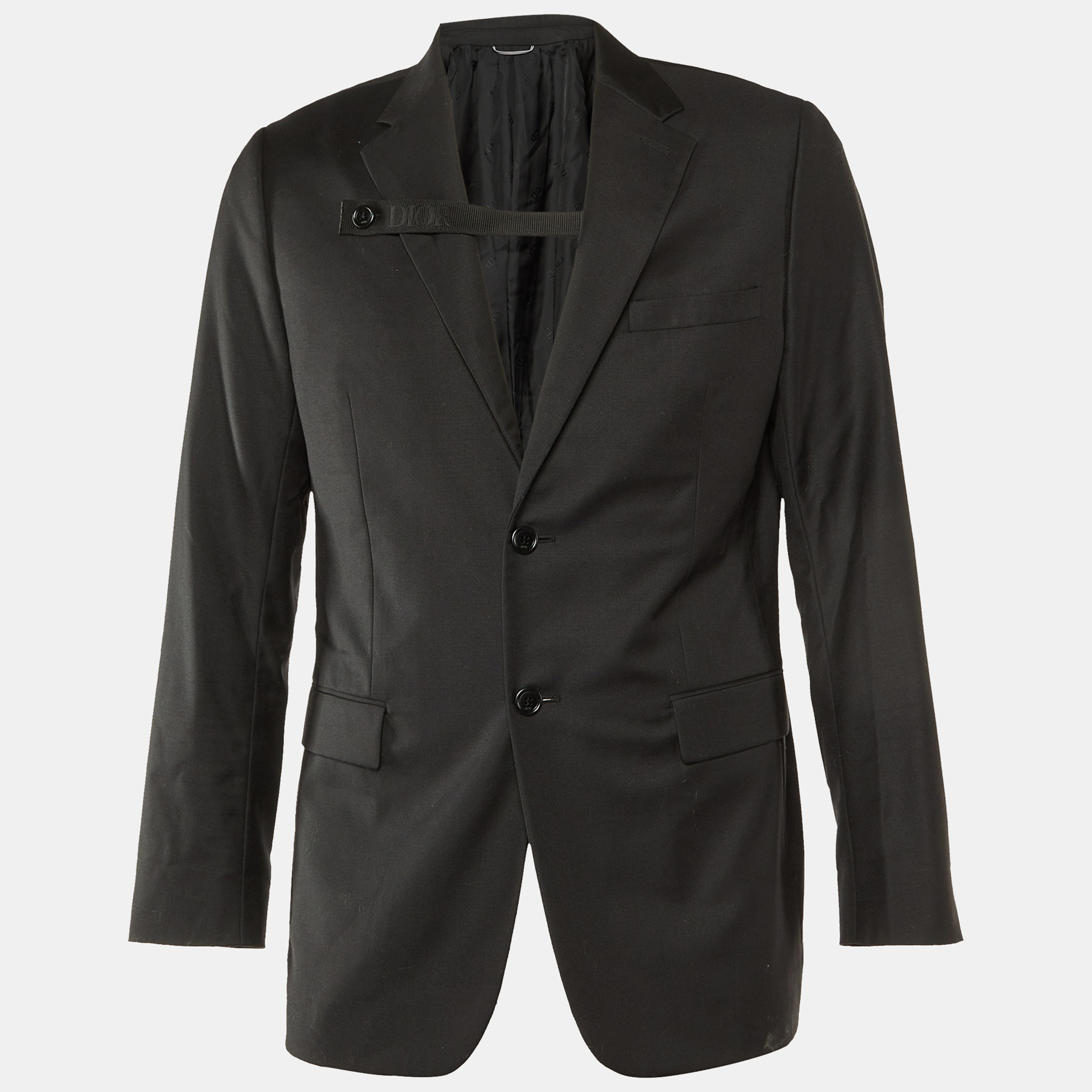 

Dior Homme Black Wool Lapel Detail Tailored Blazer L