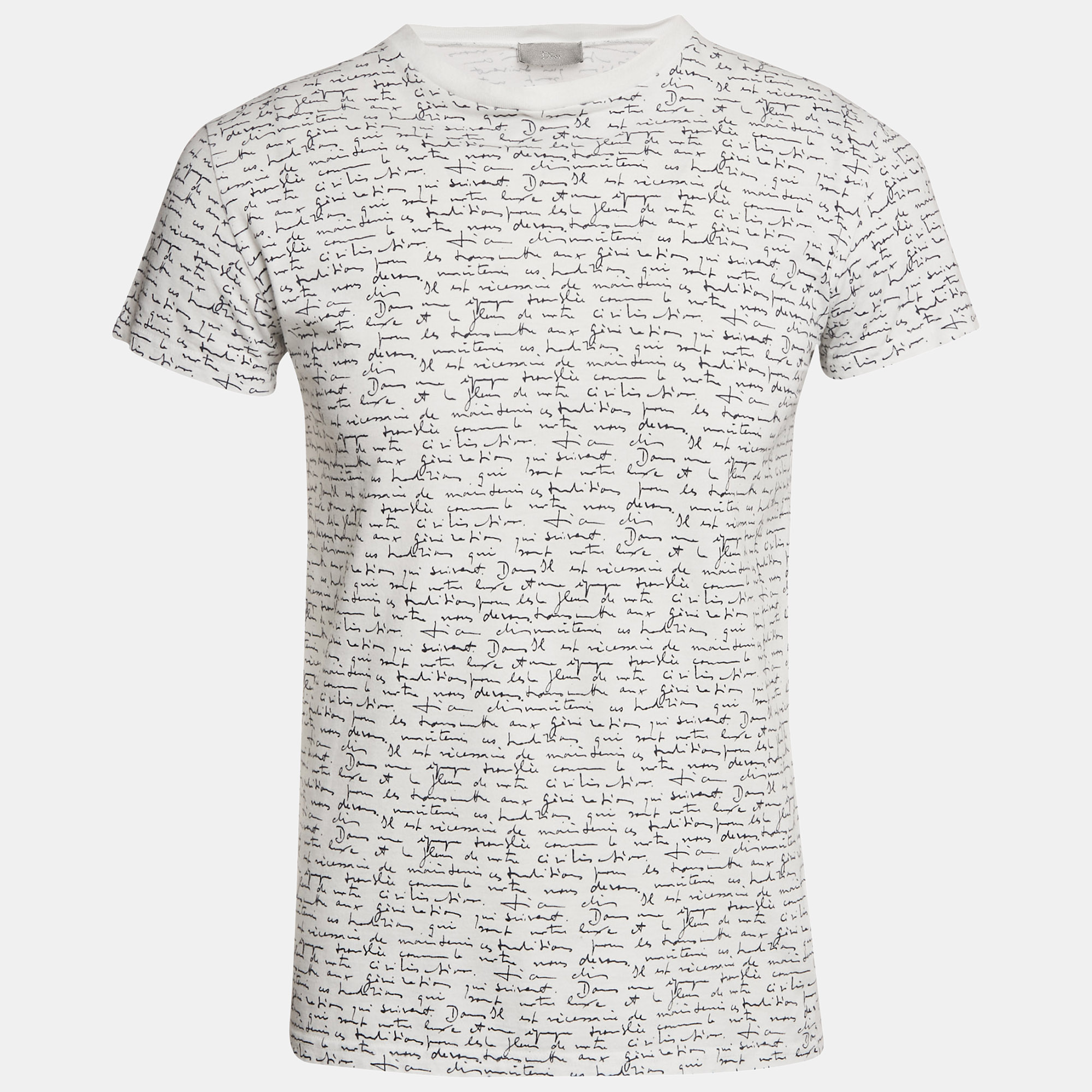 

Dior White Print Cotton Round Neck T-Shirt XS