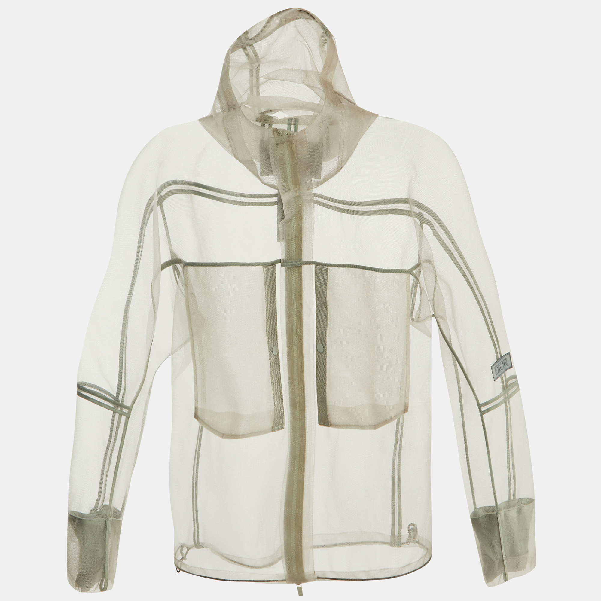 

Dior Homme Grey Tulle Sheer Hooded Zip Up Jacket S