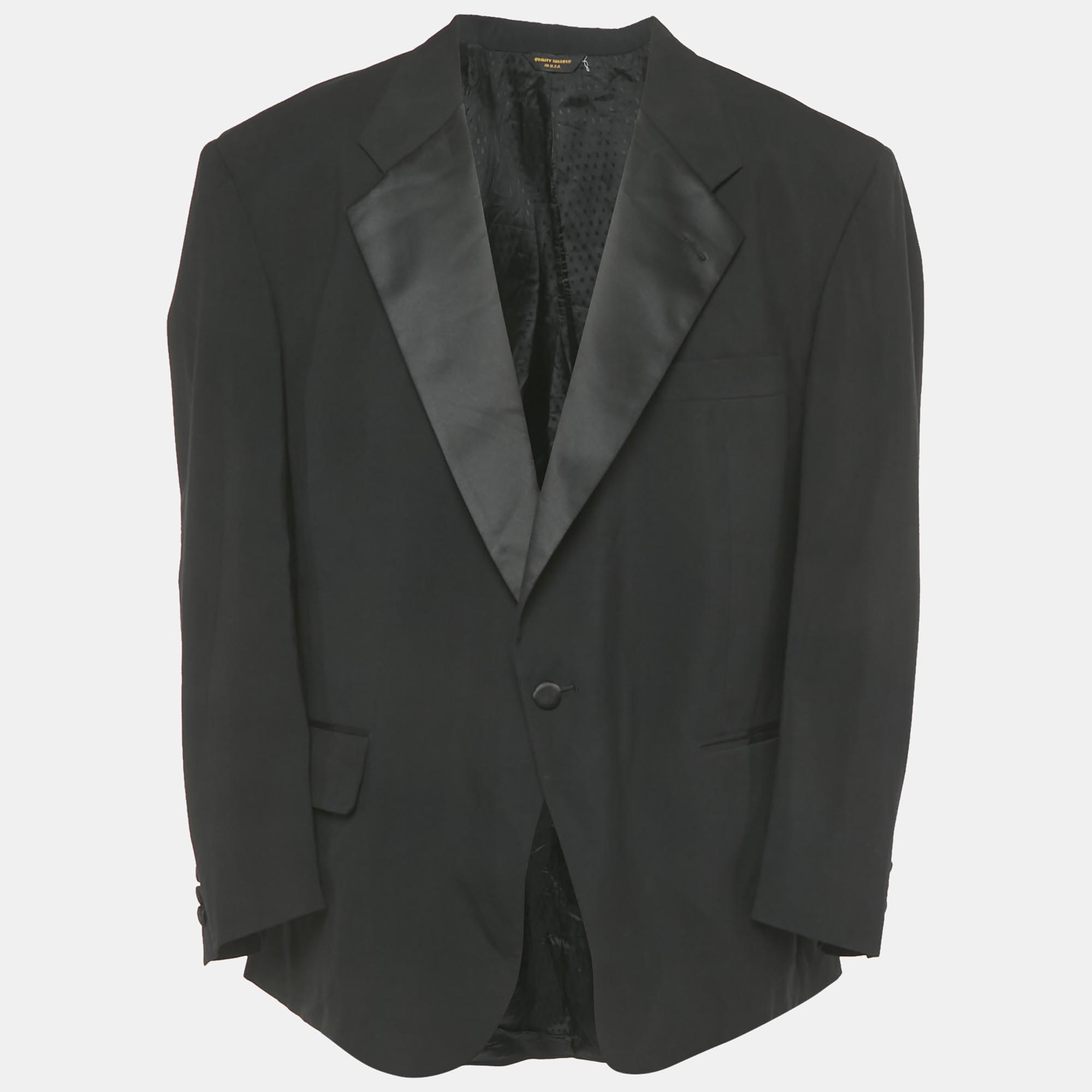 

Christian Dior Vintage Black Wool Tailored Blazer 4XL