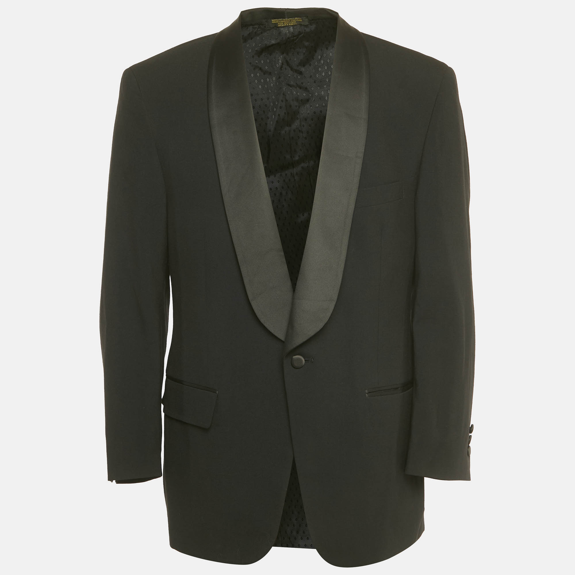 Pre-owned Dior Christian  Monsieur Vintage Black Wool Tuxedo Blazer L