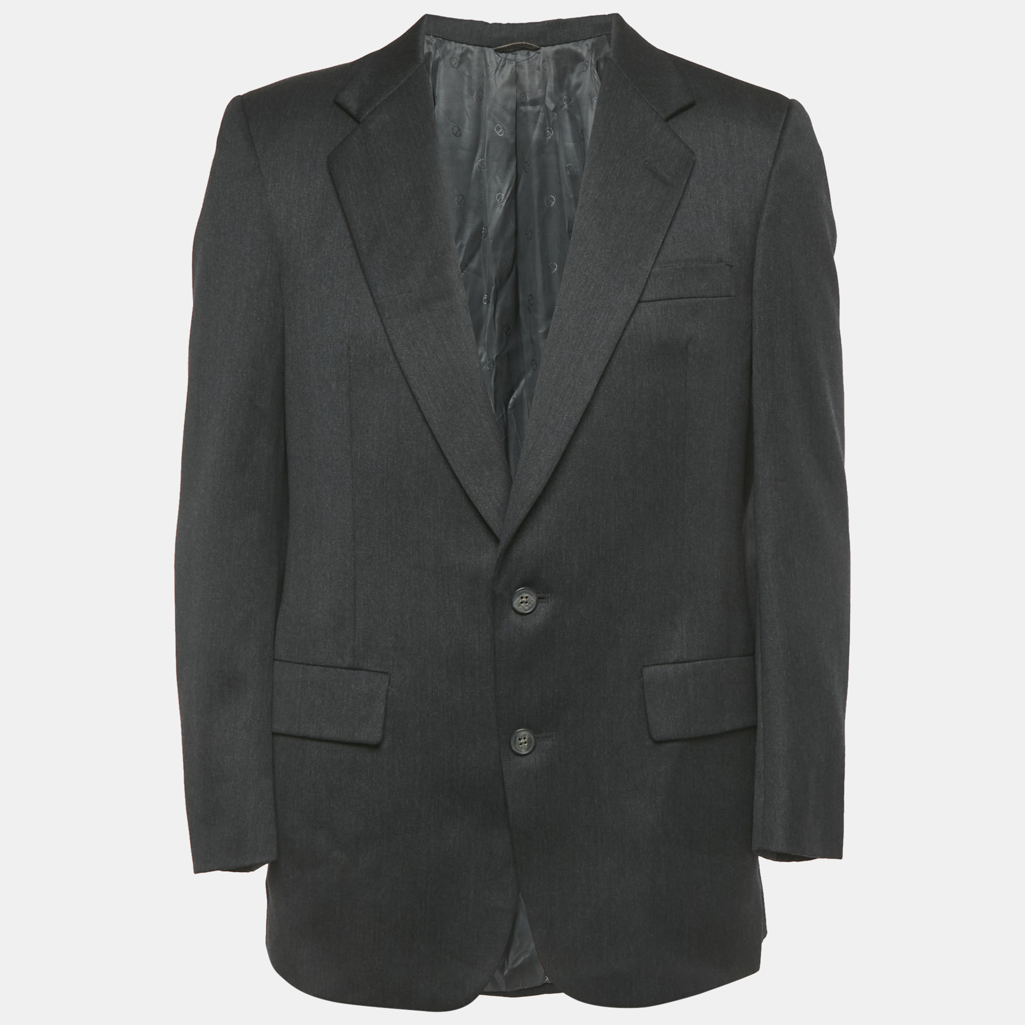 Pre-owned Dior Christian  Le Connaisseur Vintage Dark Grey Wool Single Breasted Blazer Xl In Gray