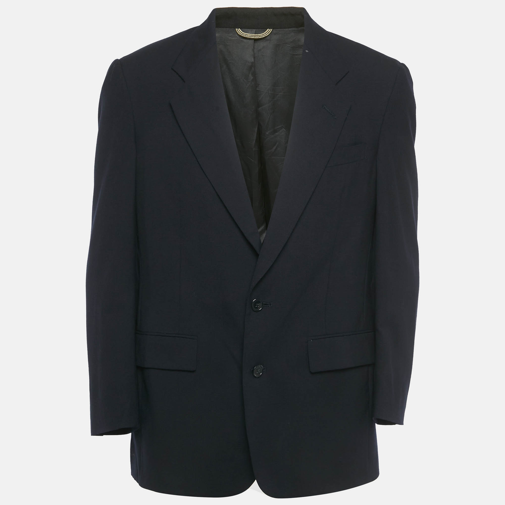

Christian Dior Monsieur Vintage Navy Blue Wool Single Breasted Blazer L