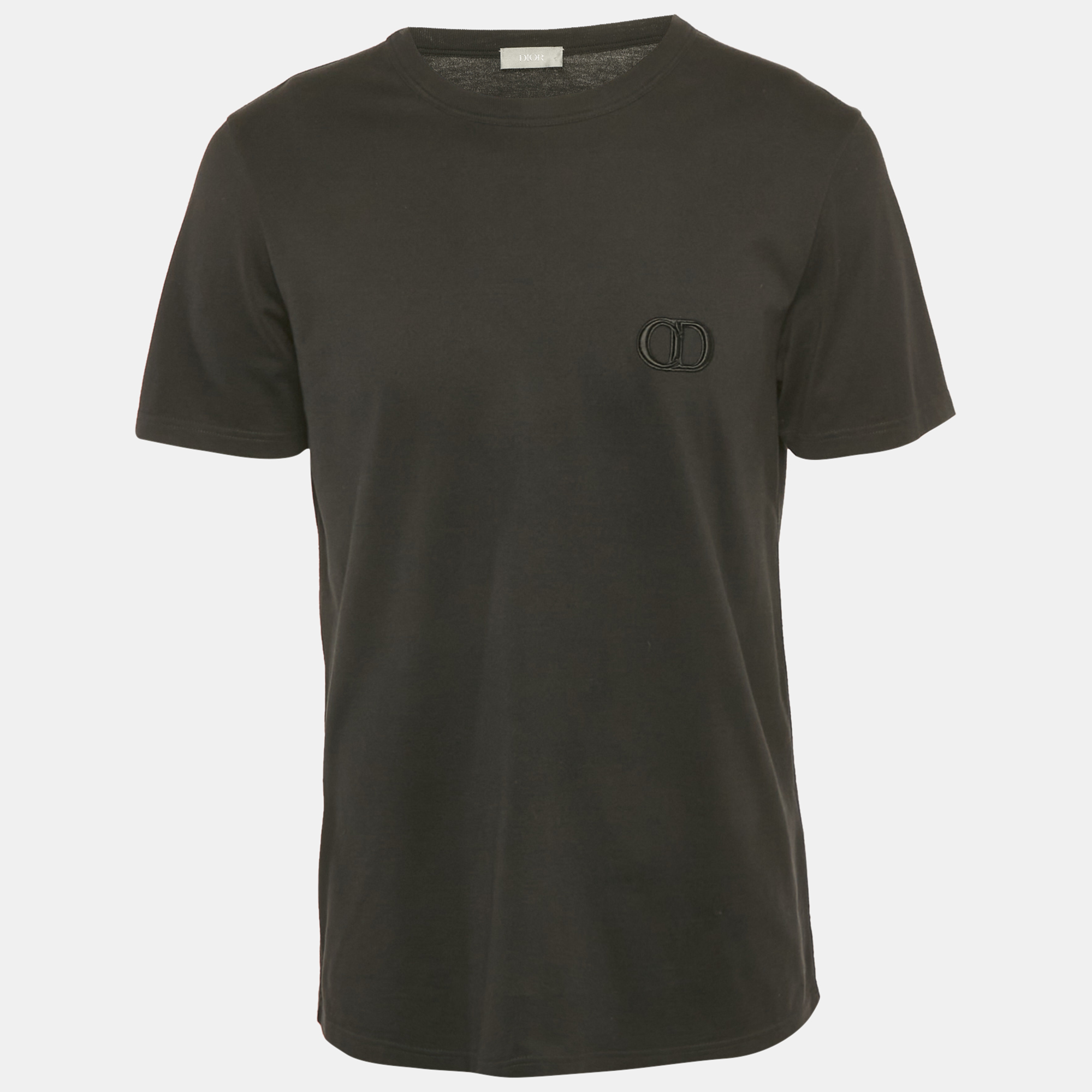 

Dior Homme Black CD Icon Embroidered Cotton T-Shirt L