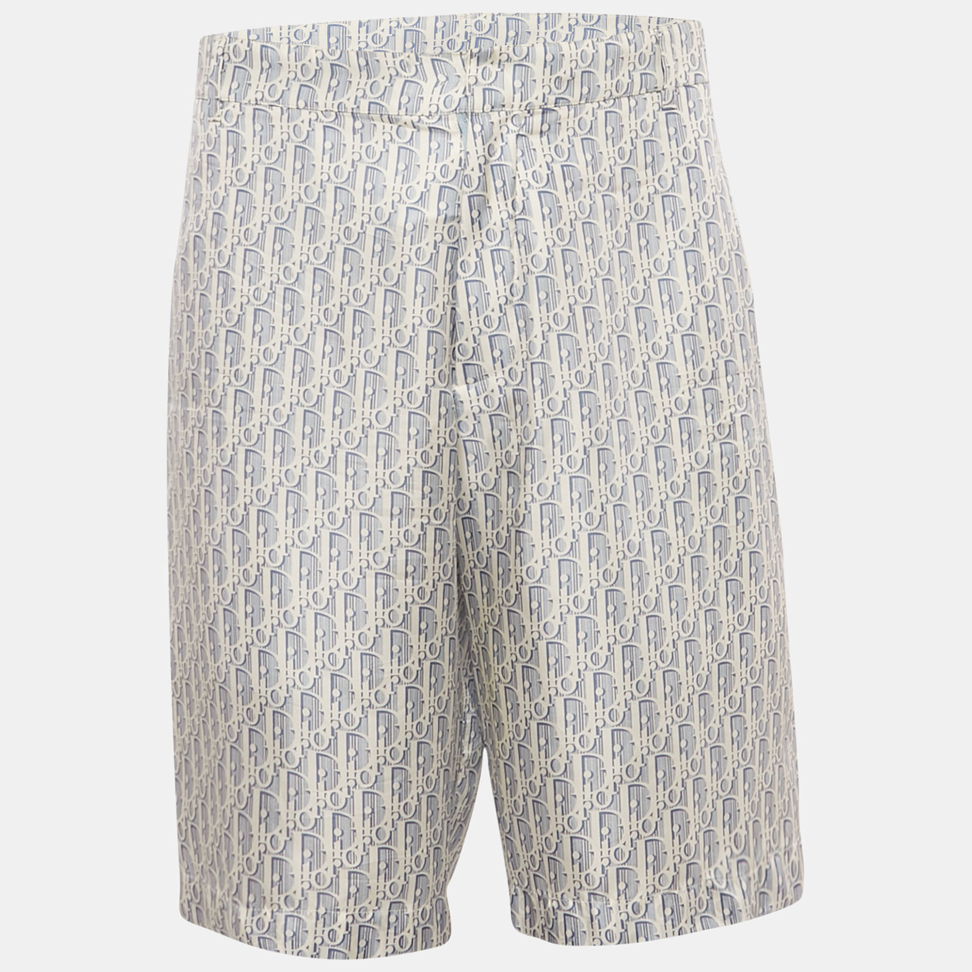 

Dior Homme Blue Oblique Silk Bermuda Shorts L