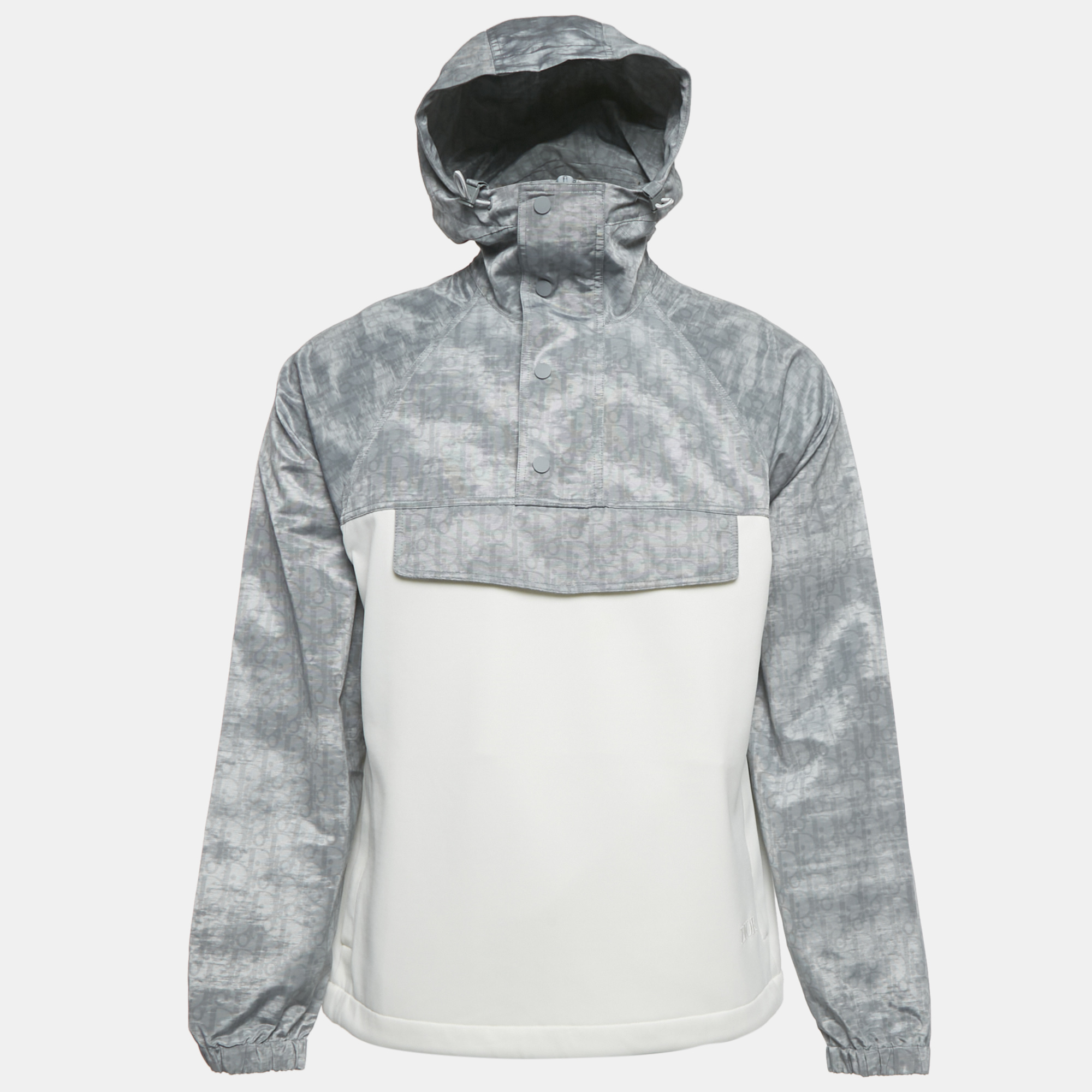 

Dior Homme Grey /White Oblique Hooded Anorak Jacket XS