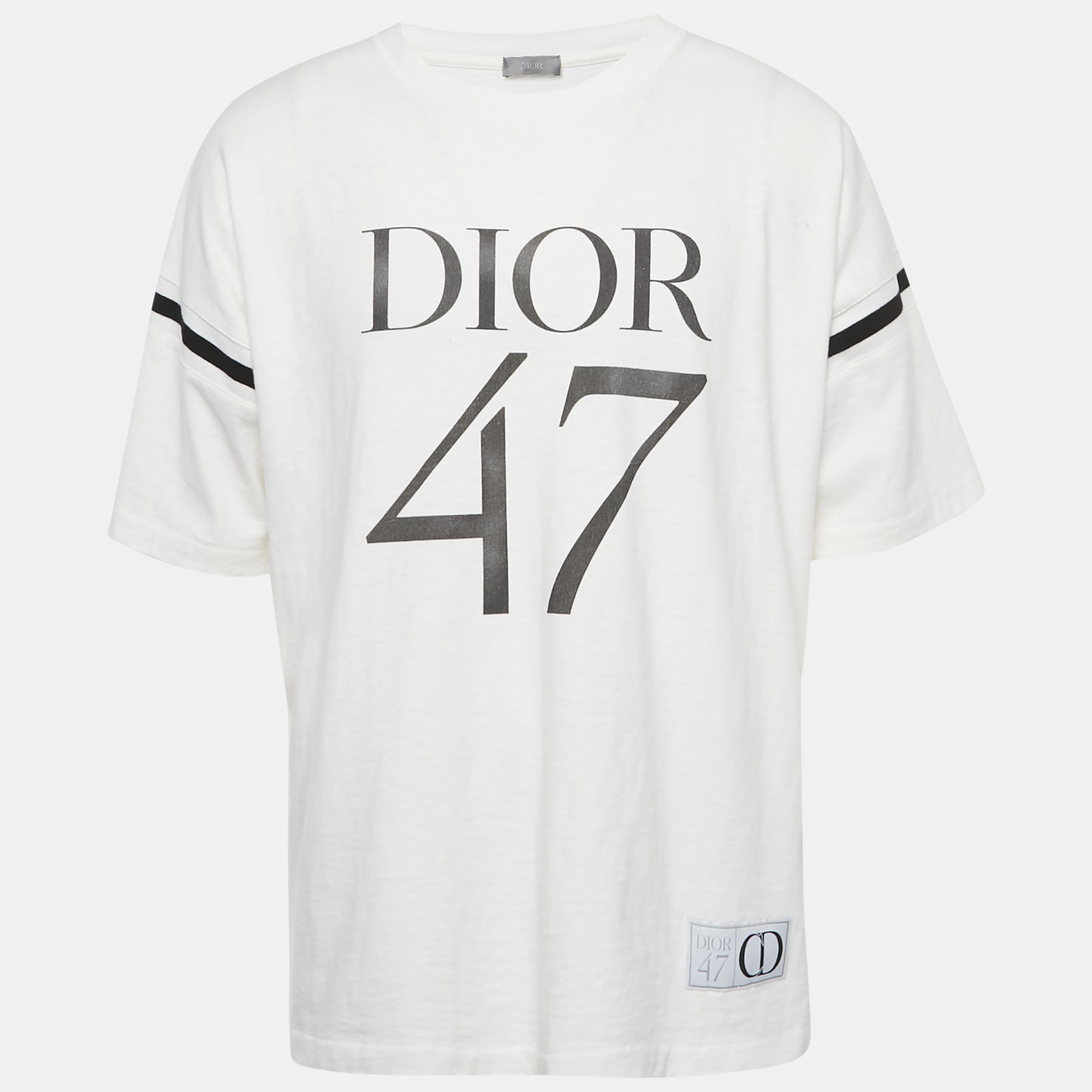 

Dior Homme Off White/Black CD 47 Cotton T-Shirt XL