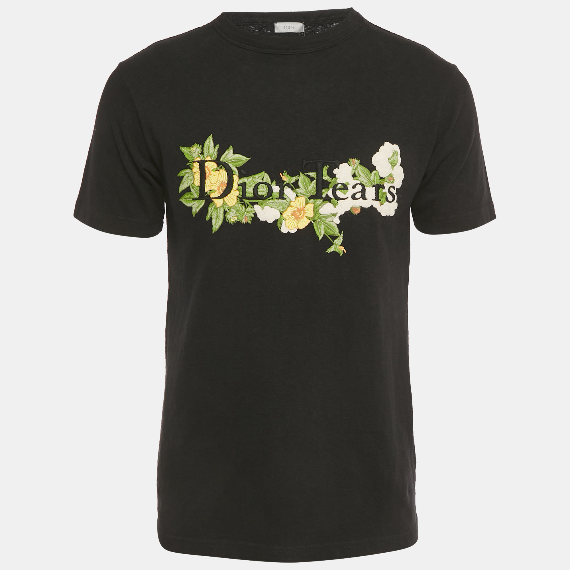 

Dior Homme X Denim Tears Embroidered Black Cotton T-Shirt XXS