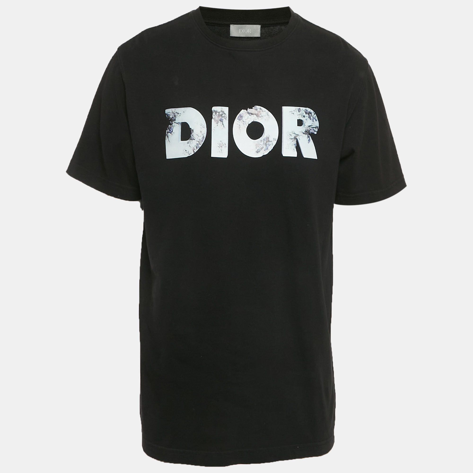 

Dior Homme Black Logo Printed Cotton Knit T-Shirt M