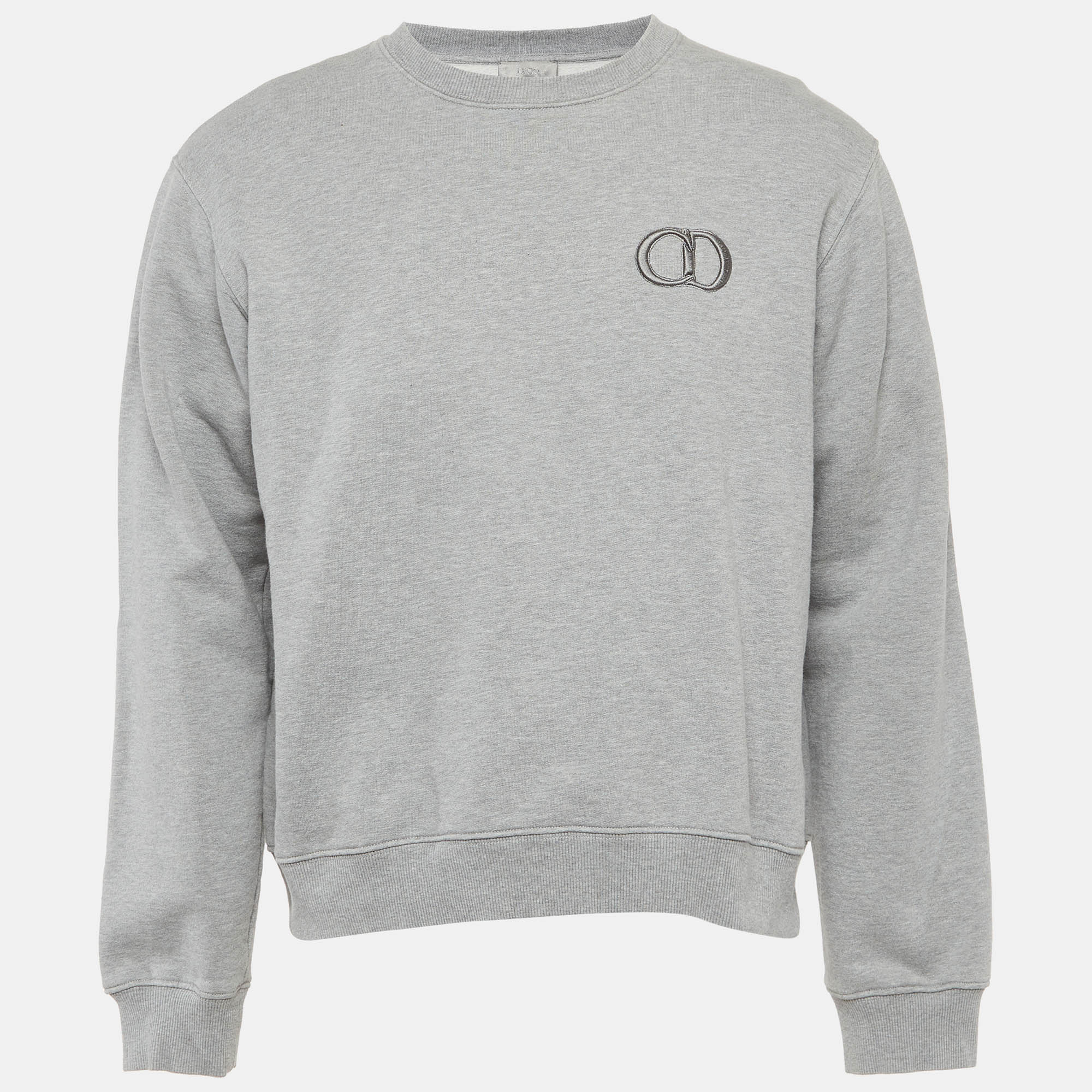 

Dior Homme Grey Jersey CD Icon Long Sleeve Sweatshirt XL