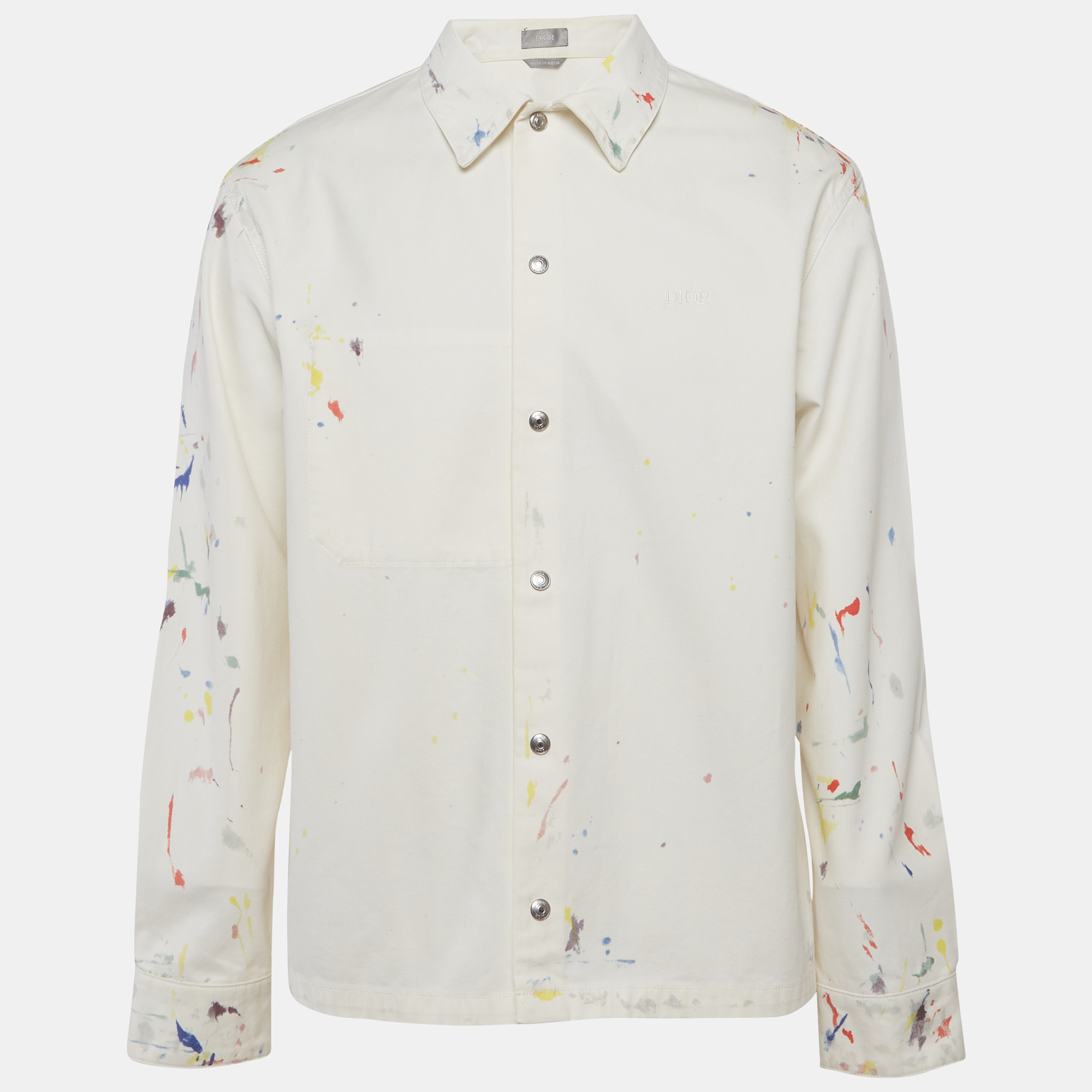 

Dior Homme White Paint Splatter Denim Overshirt M