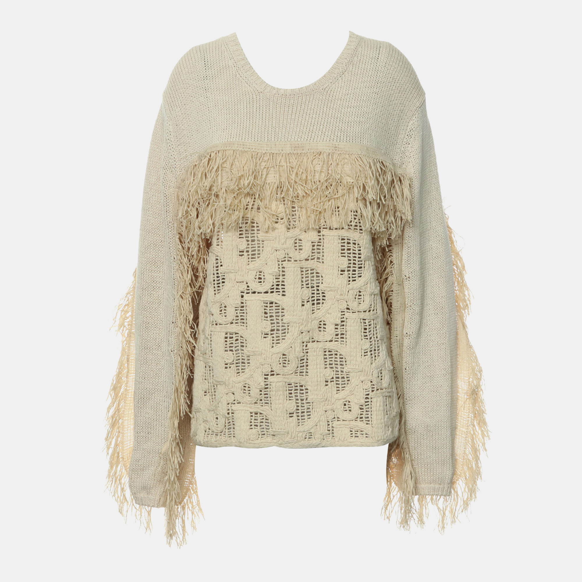 

Dior S/S 2022 Beige Fringe Knitted Sweater