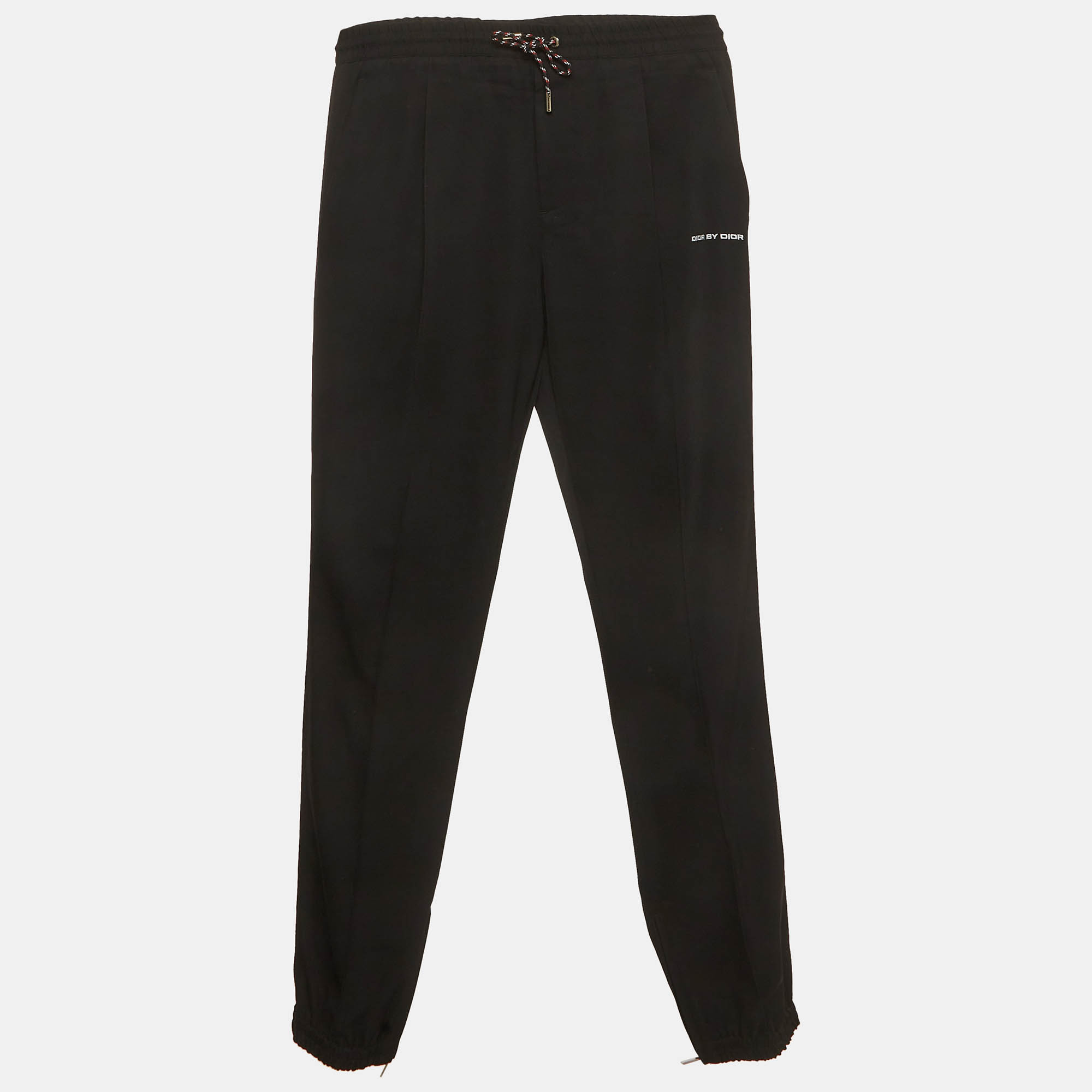 

Dior Homme Black Gabardine Logo Embroidered Jogger L