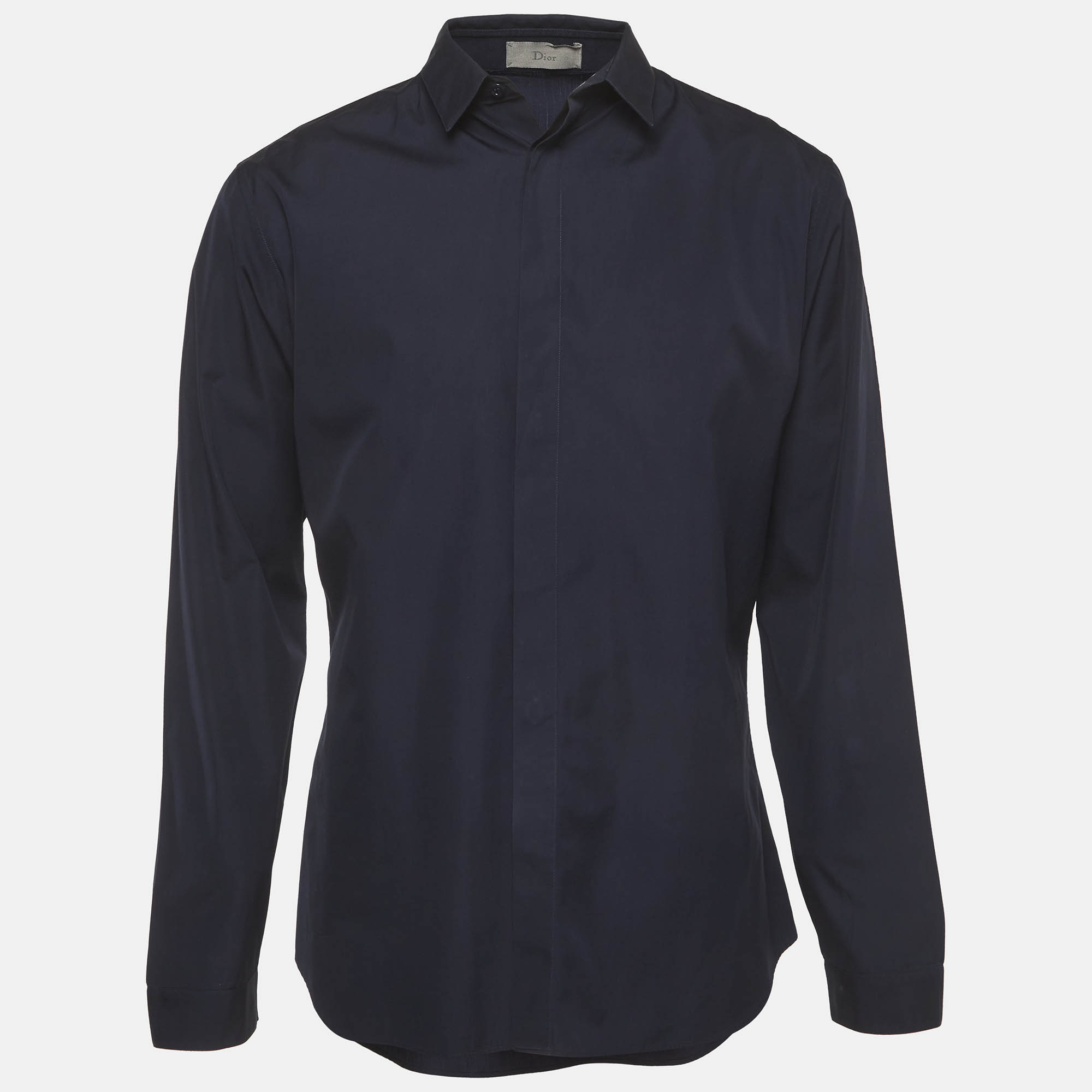 

Dior Homme Navy Blue Cotton Poplin Shirt XL