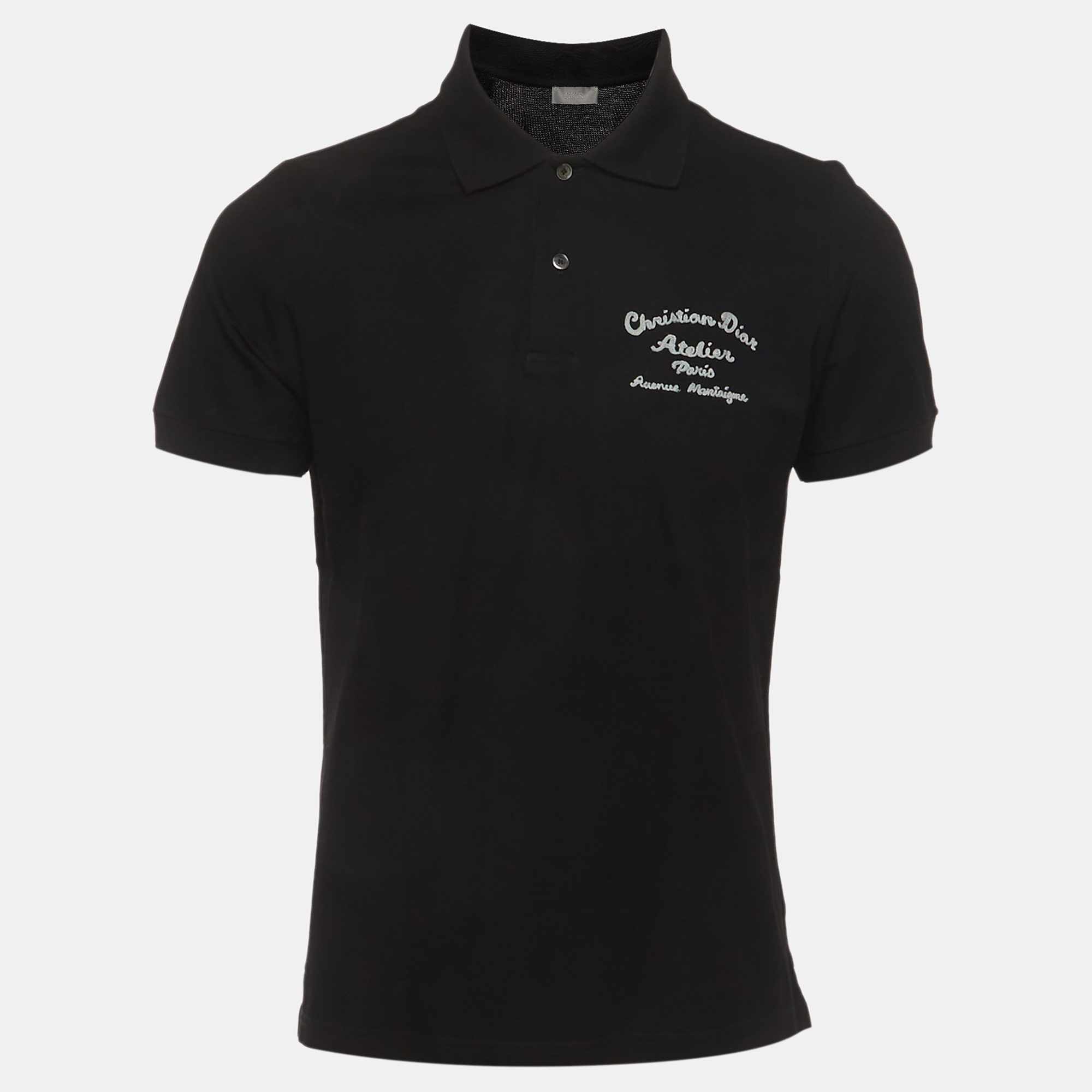 

Dior Homme Black Logo Embroidered Pique Knit Polo T-Shirt M