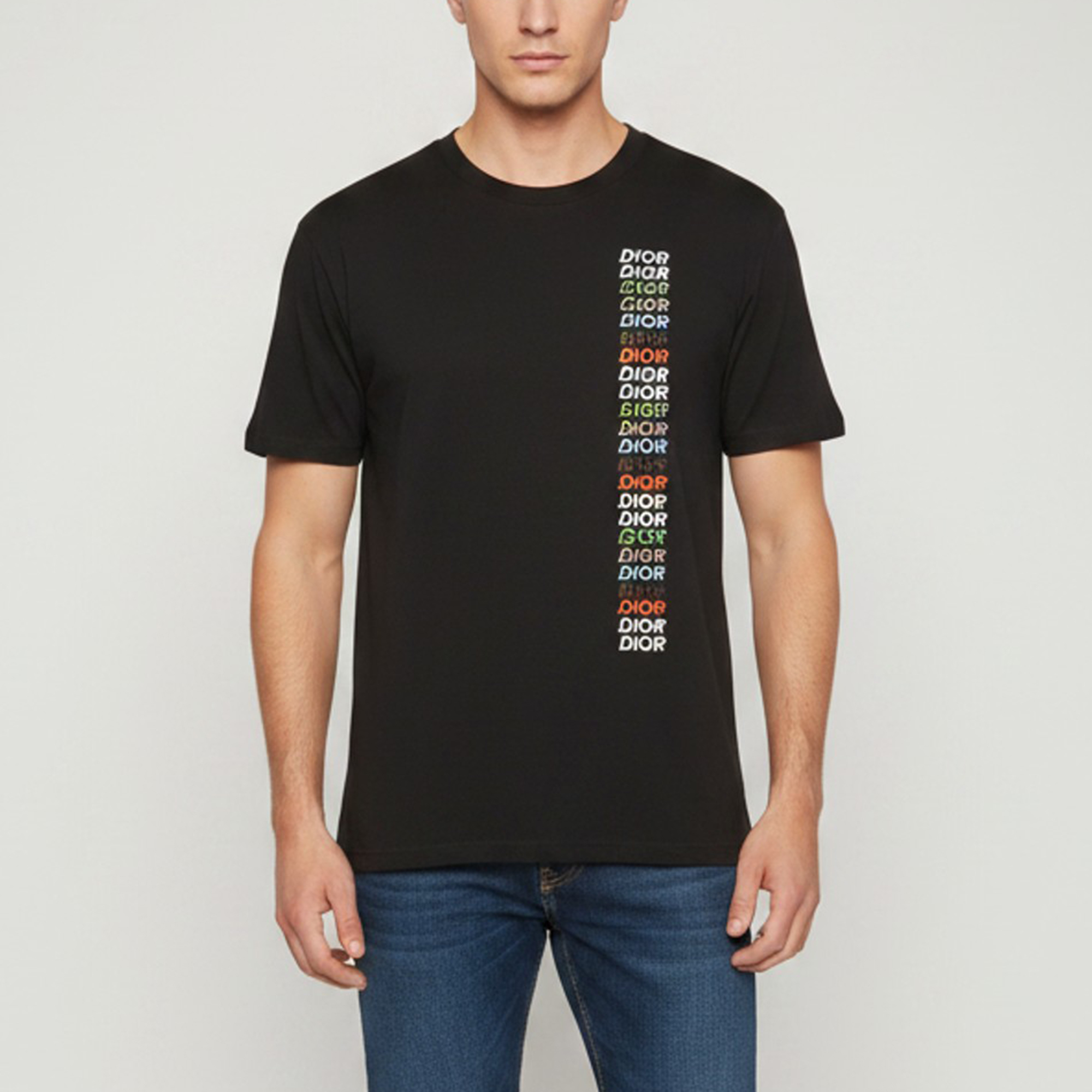 

Dior Homme Black Printed Logo Jersey Crew Neck T-Shirt L