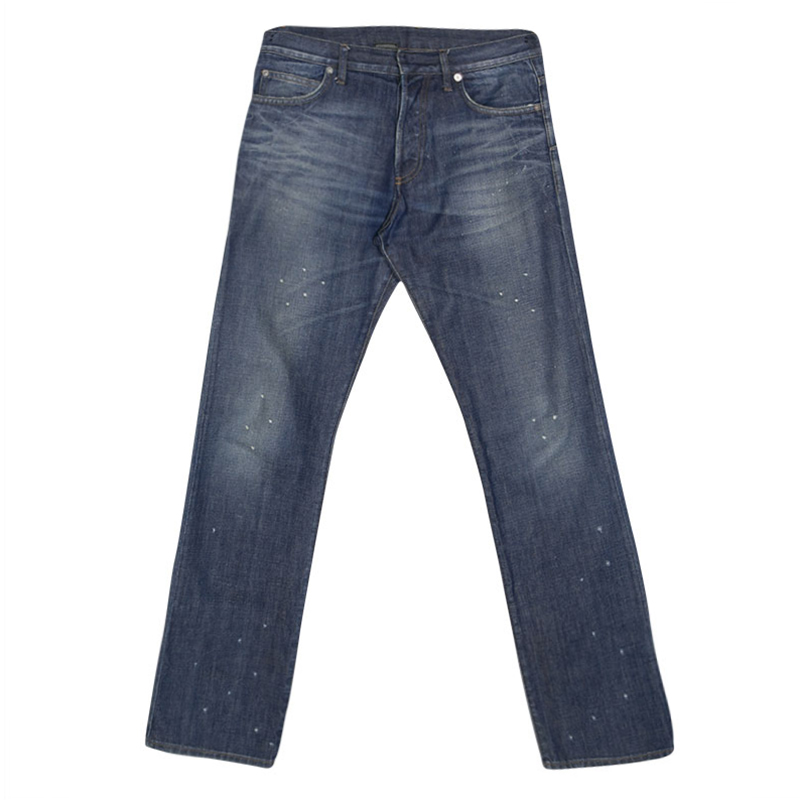 Dior Blue Washed Faded Effect Distressed Denim Jeans S
