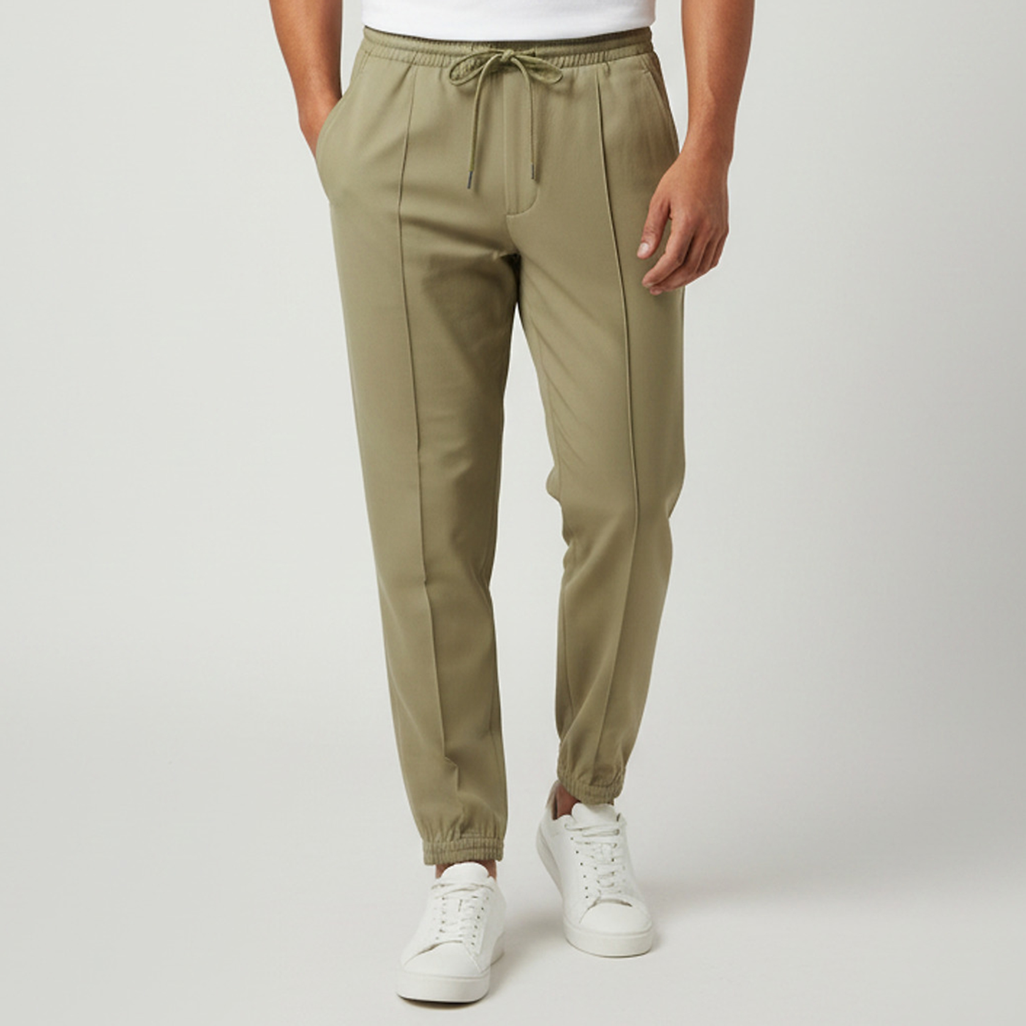 

Dior Homme Green Virgin Wool Pleated Drawstring Joggers
