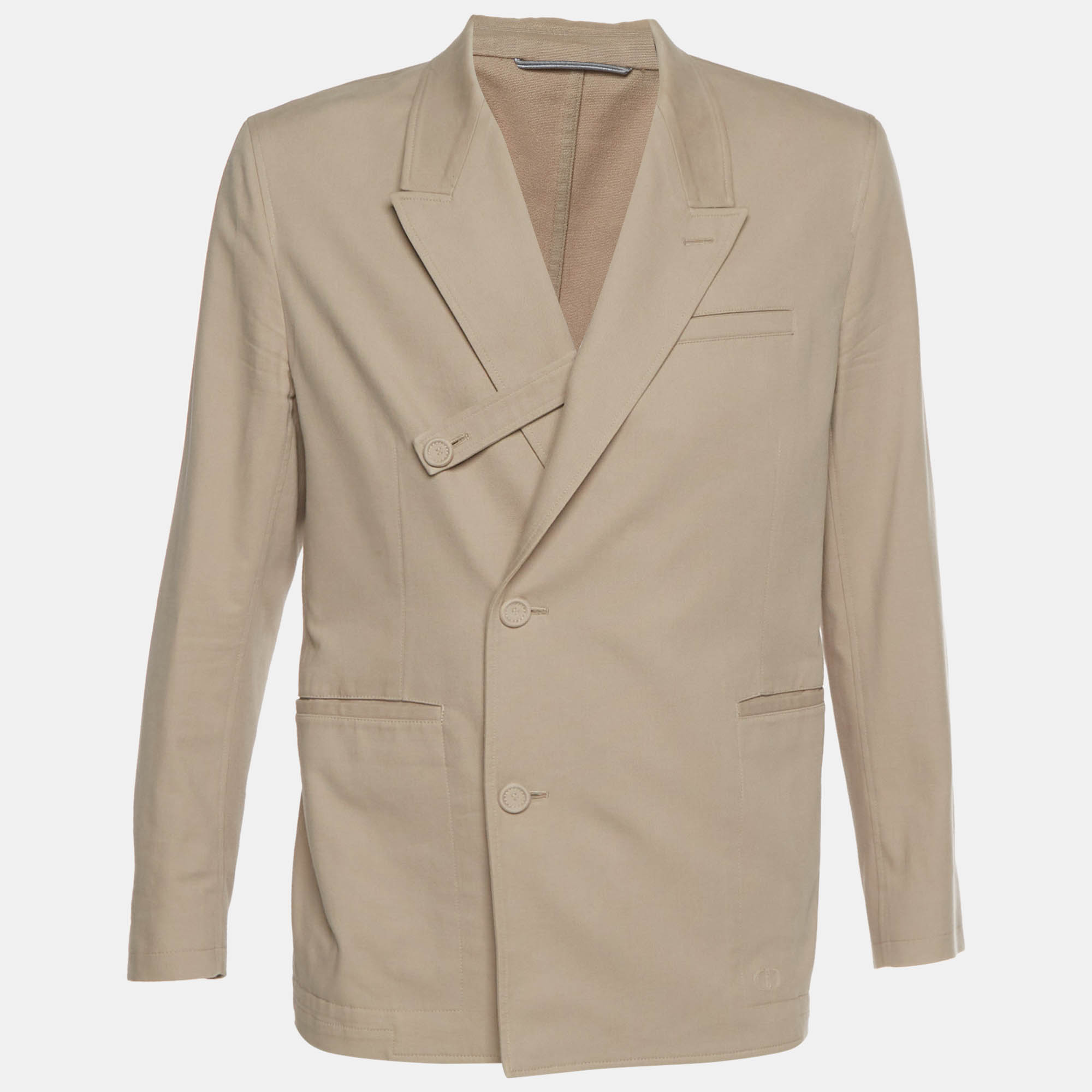 Dior Homme Cotton Blend Double Breasted Coat L