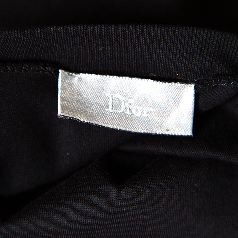 Dior Black Slogan Print Short Sleeve Crew Neck T-Shirt M Dior | TLC