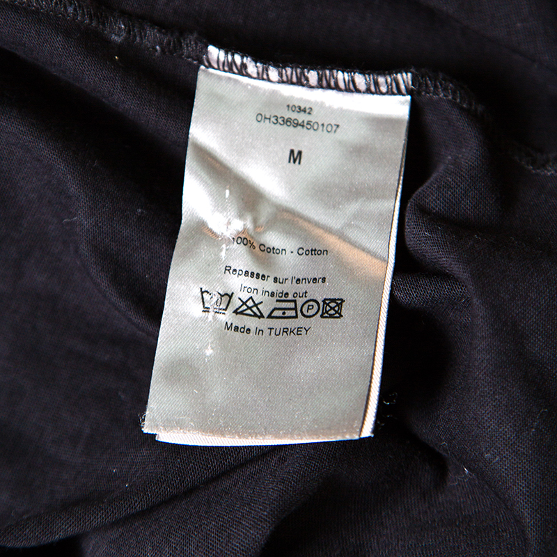 Dior Black Slogan Print Short Sleeve Crew Neck T-Shirt M Dior | TLC