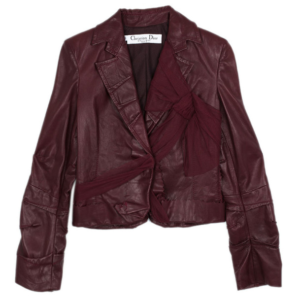 Christian Dior Leather Bow Jacket L