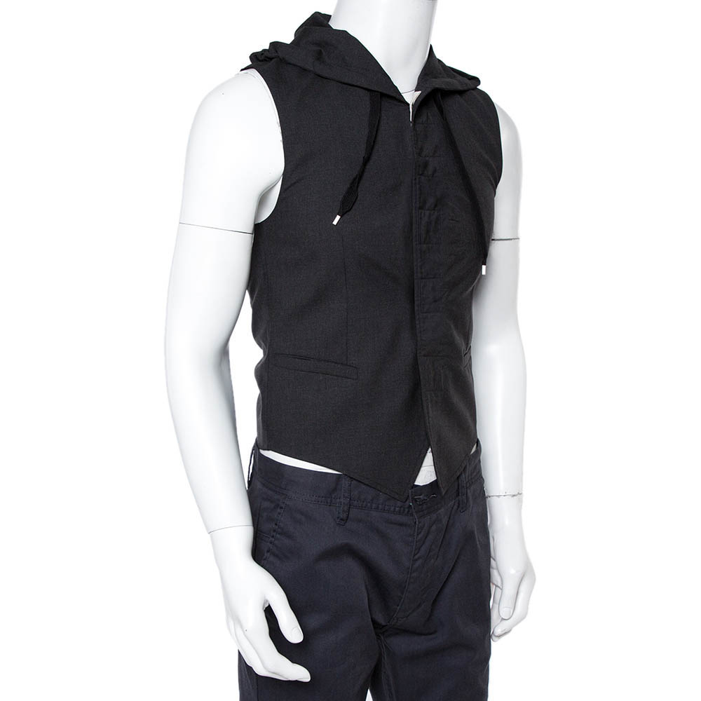 

Dior Black Wool Hooded Vest