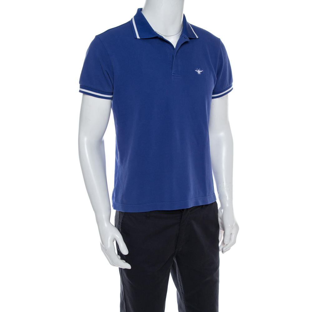 

Dior Blue Cotton Pique Polo T Shirt