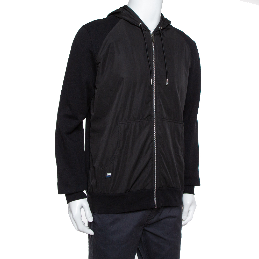 

Dior Homme Black Cotton & Synthetic Paneled Hoodie