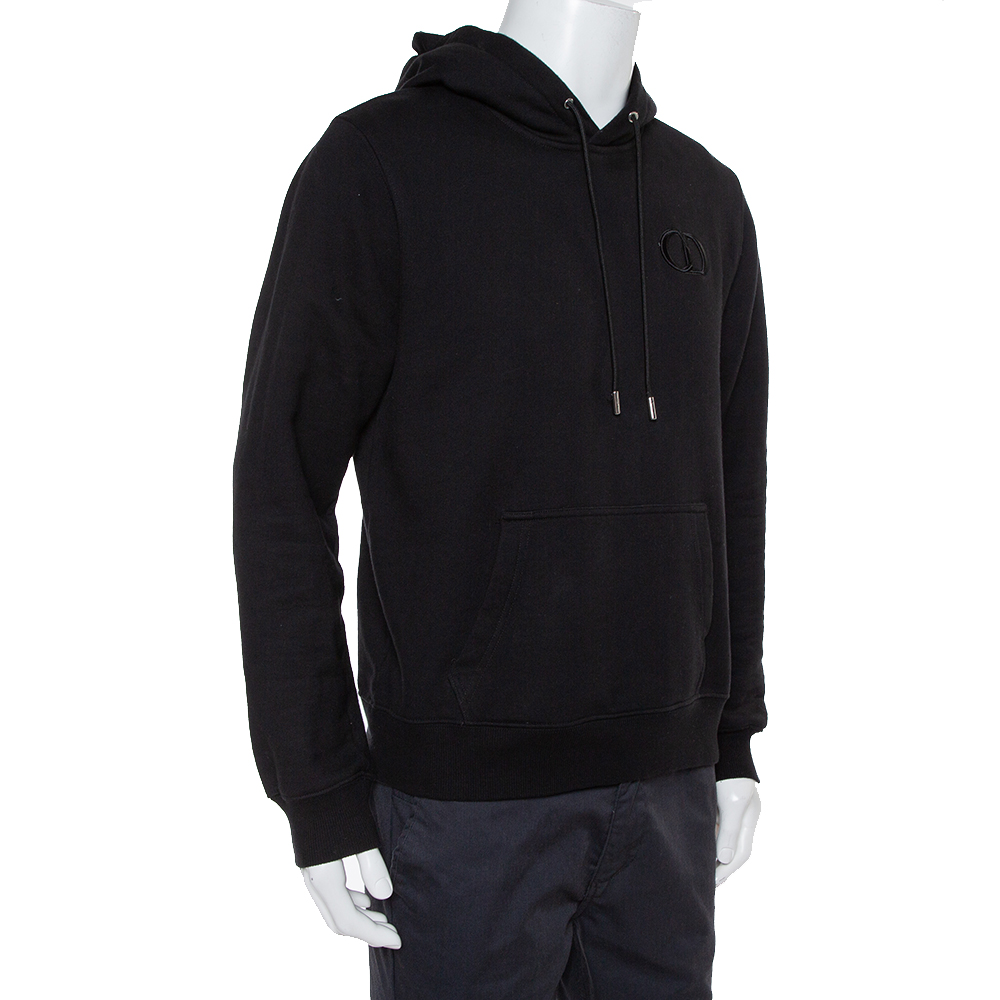 

Dior Homme Black Cotton Logo Embroidered Hoodie