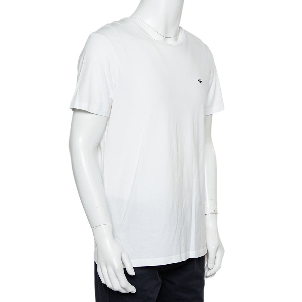 

Dior White Embroidered Cotton Crewneck T-Shirt