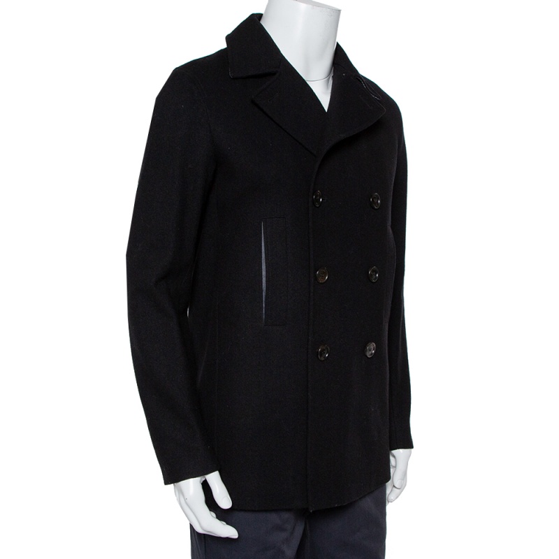 

Dior Homme Black Wool Double Breasted Short Coat
