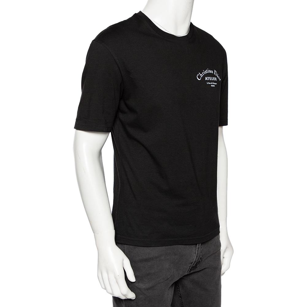

Dior Homme Black Cotton Atelier Print Crew Neck T Shirt