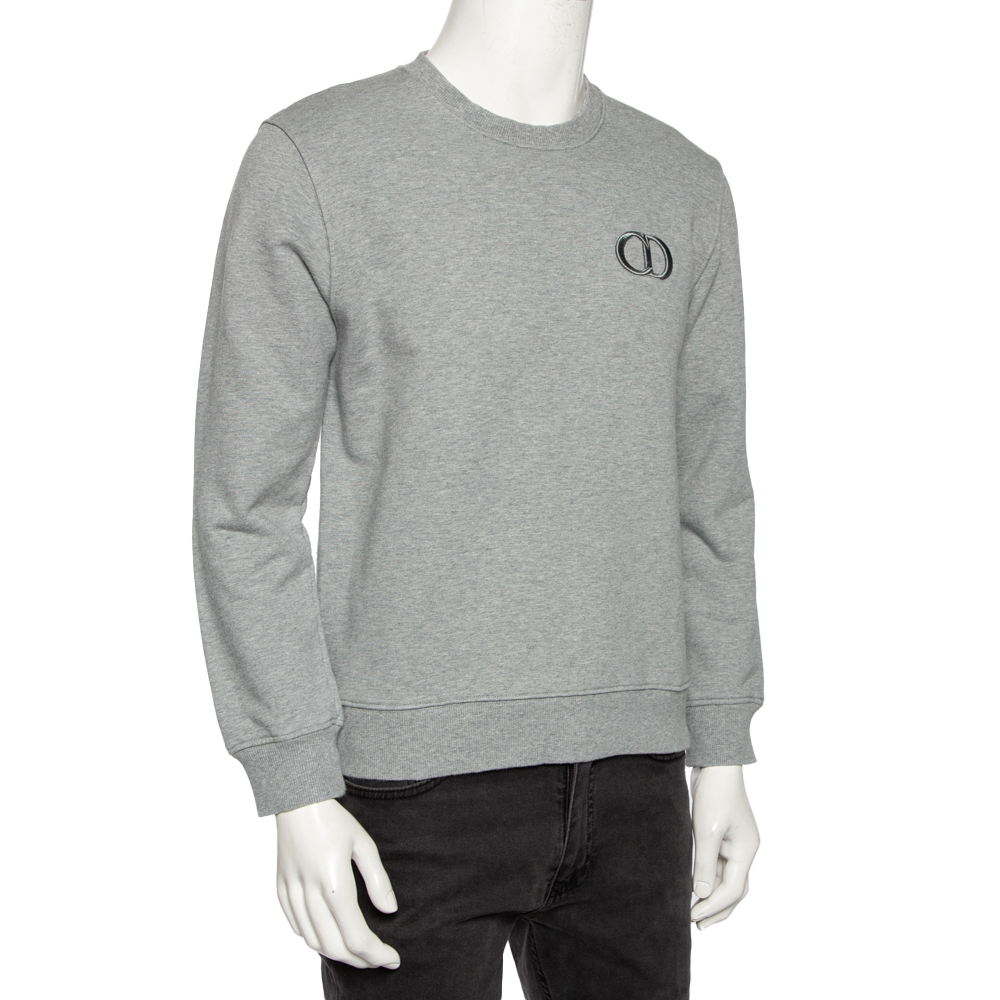 

Dior Grey Cotton Logo Embroidered Crewneck Sweatshirt